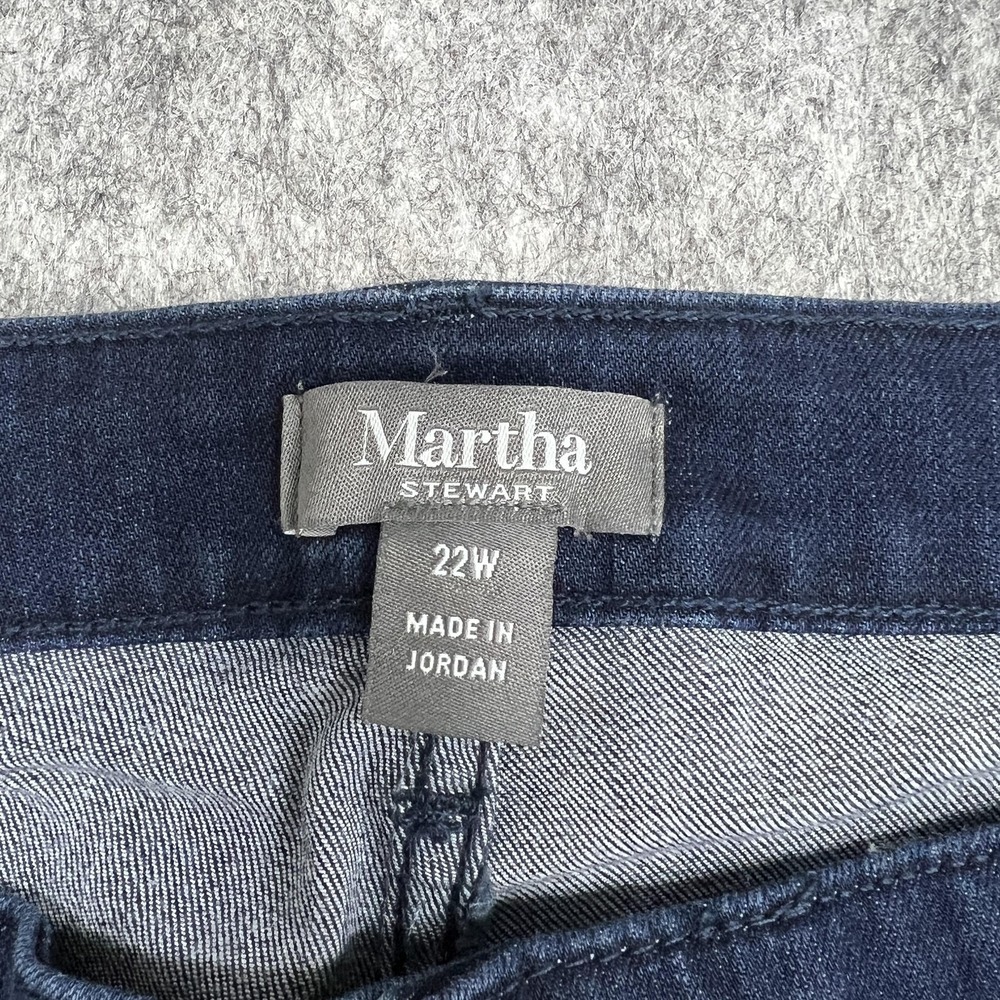 Martha Stewart Jeans Womens 22W Blue TSV Skinny High Rise Floral Embroidered - Picture 3 of 16